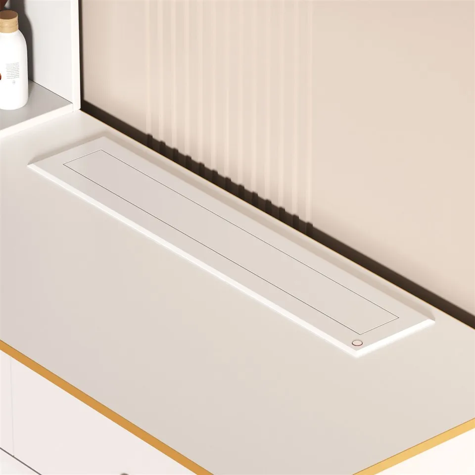 Minimalist Style Dressing Table With Hidden Electric Lift Mirror And LED Lights price