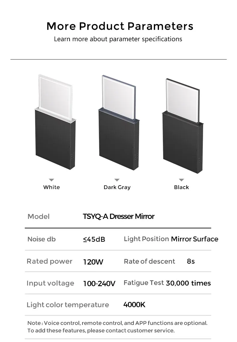 Electric lifting mirror Electric lifting mirror